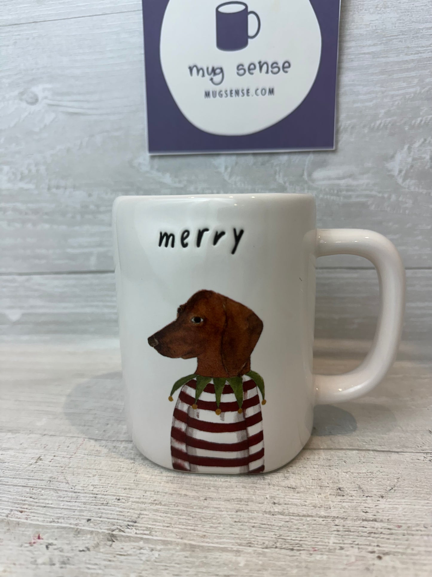 Rae Dunn Merry Dachshund Mug