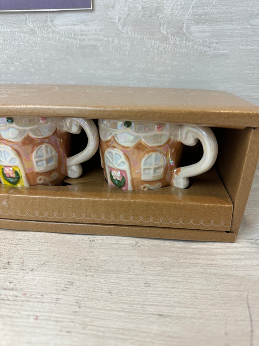 10 Strawberry Street Gingerbread House Expresso Mini Mug Set