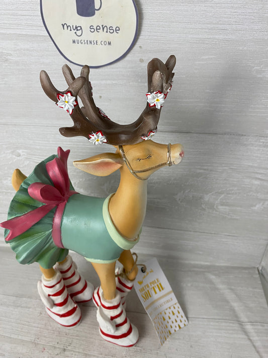 Patience Brewster Reindeer Wearing Christmas Dress In Socks