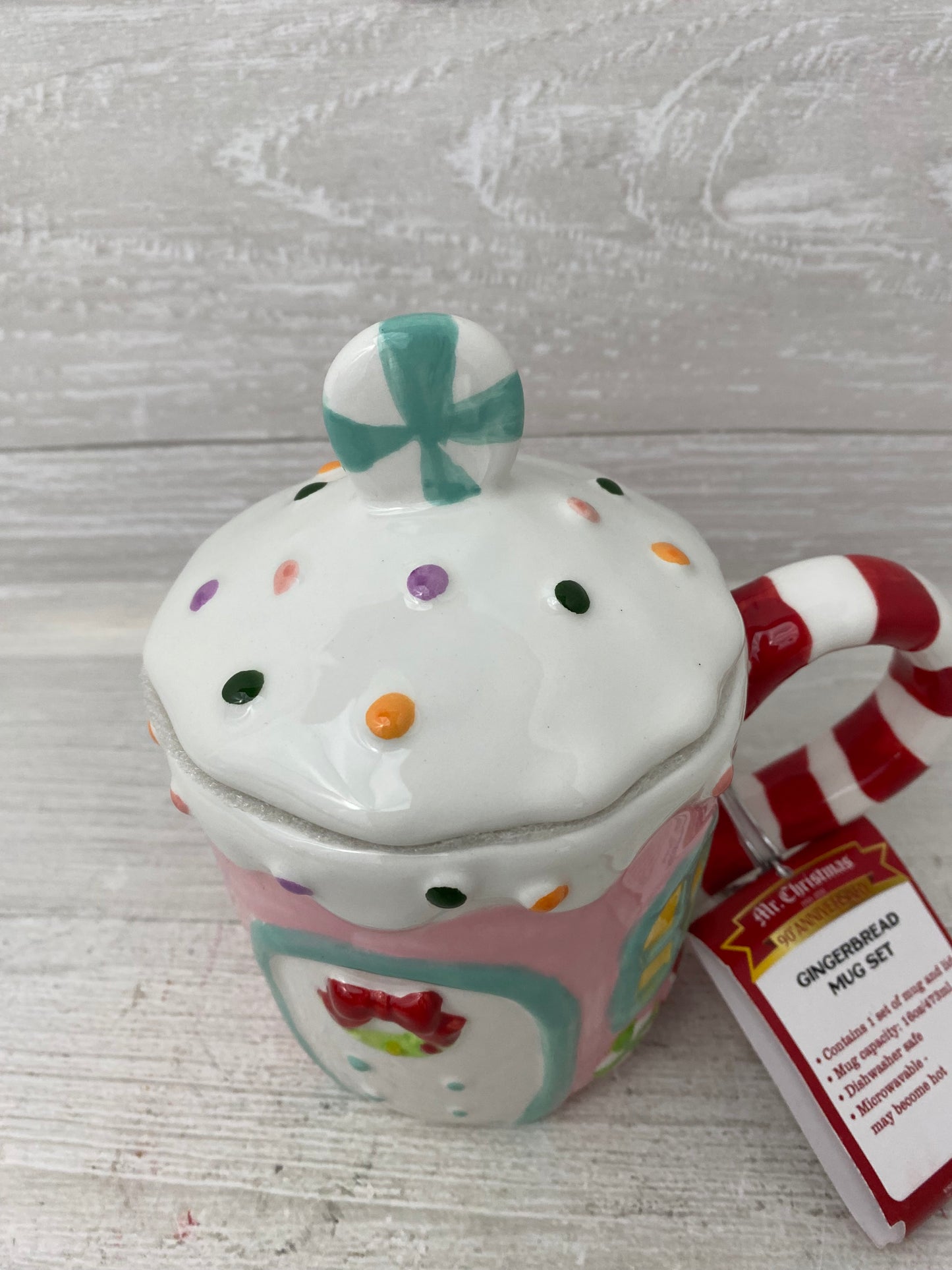 Mr. Christmas Pink Gingerbread House Mug
