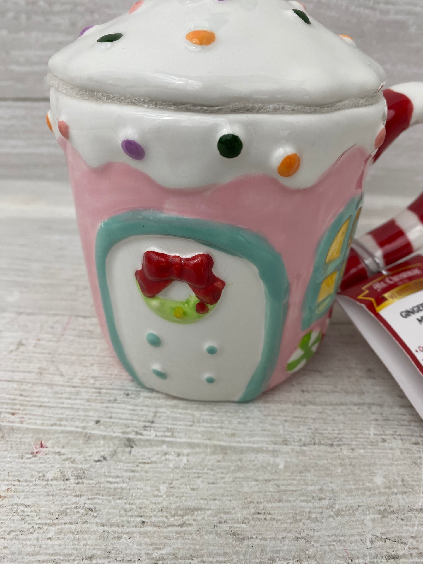 Mr. Christmas Pink Gingerbread House Mug