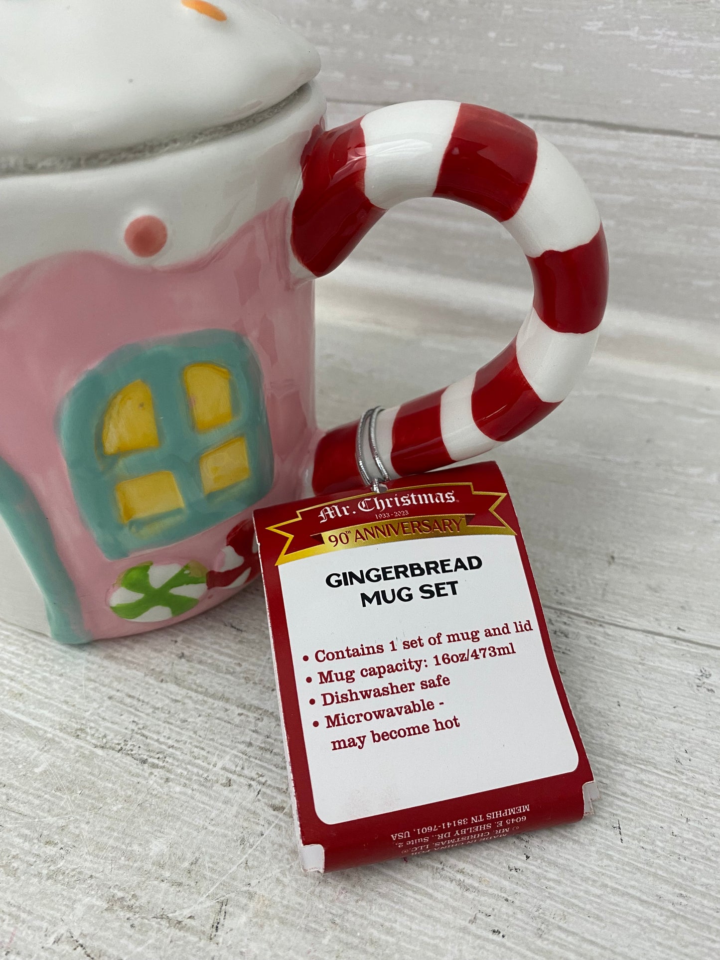 Mr. Christmas Pink Gingerbread House Mug