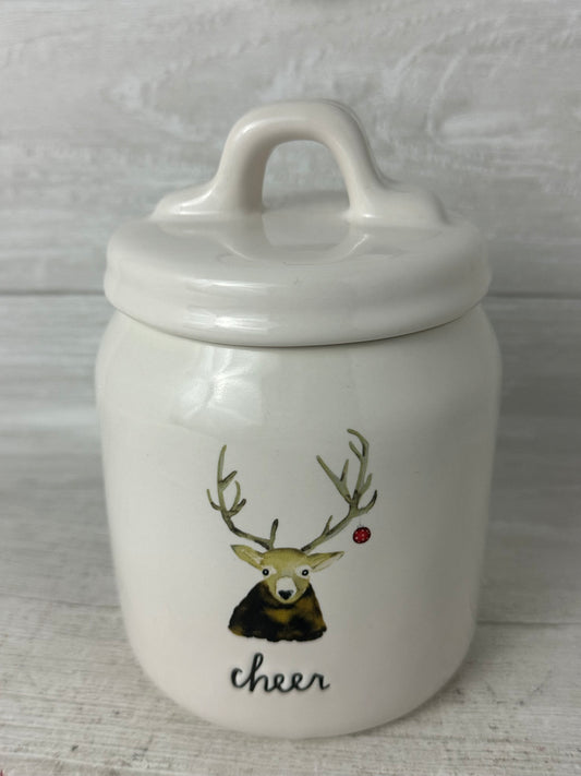Rae Dunn "Cheer" Reindeer Baby Canister