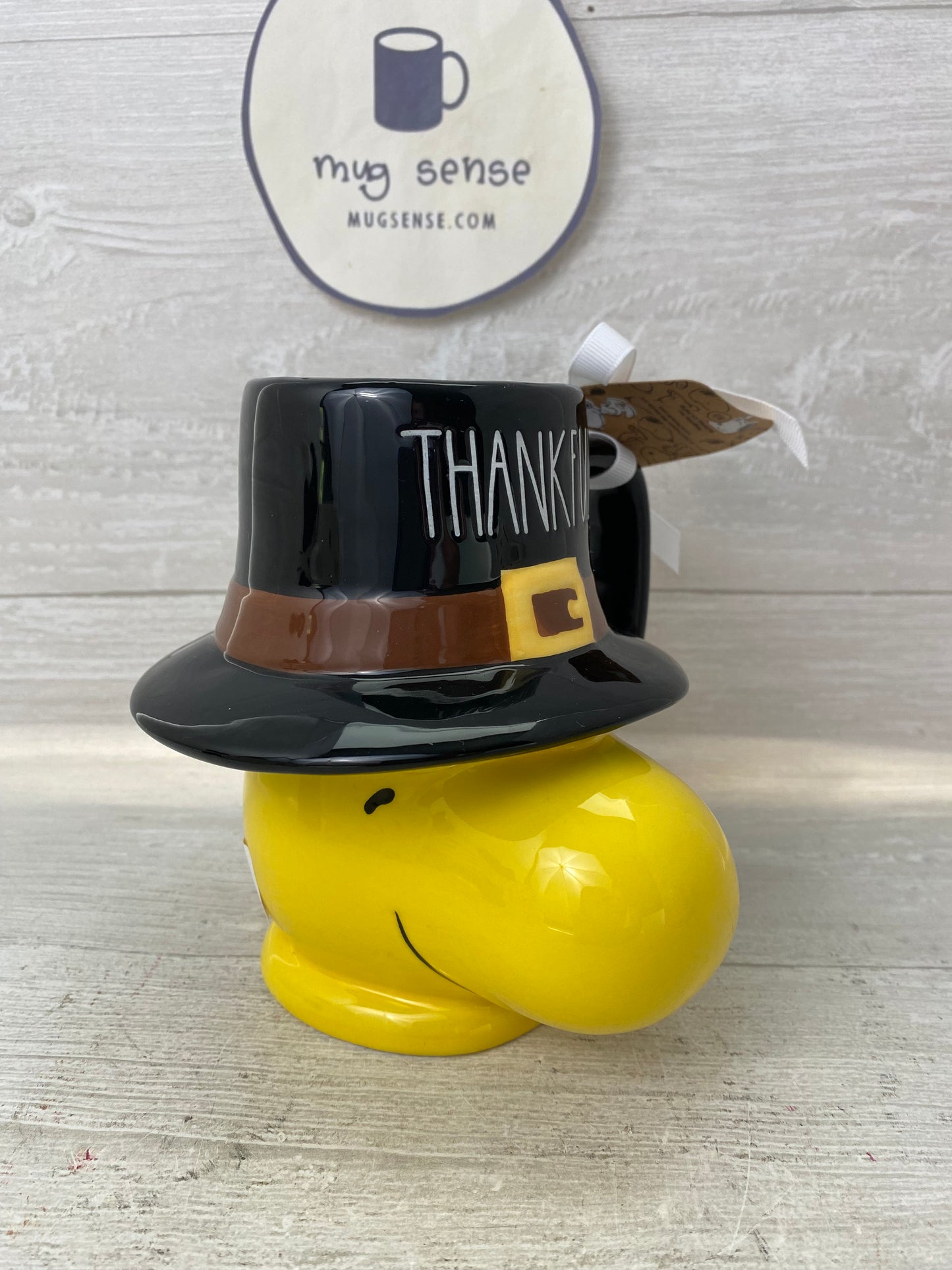 Rae Dunn Peanuts Thankful Woodstock Mug