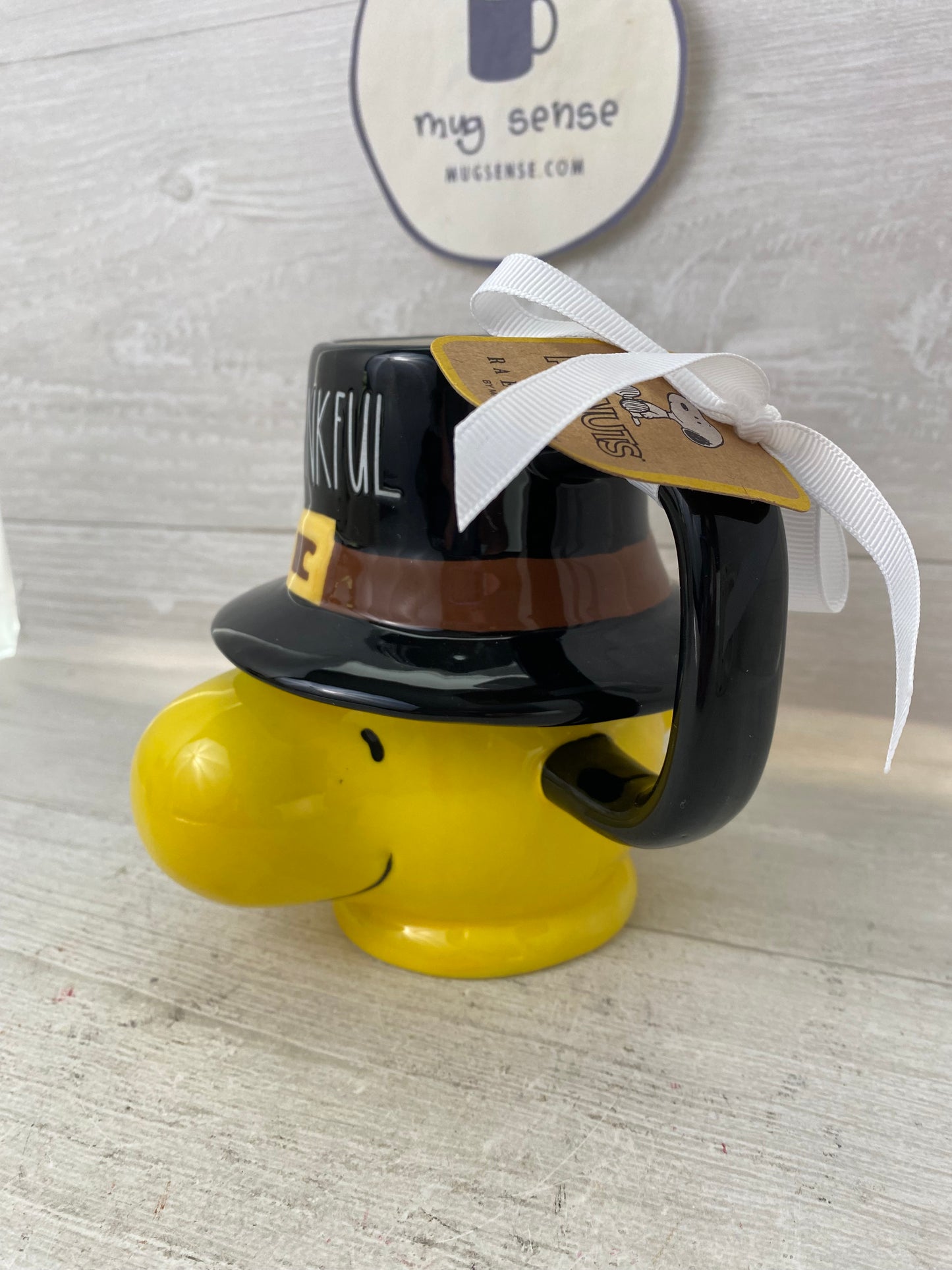 Rae Dunn Peanuts Thankful Woodstock Mug