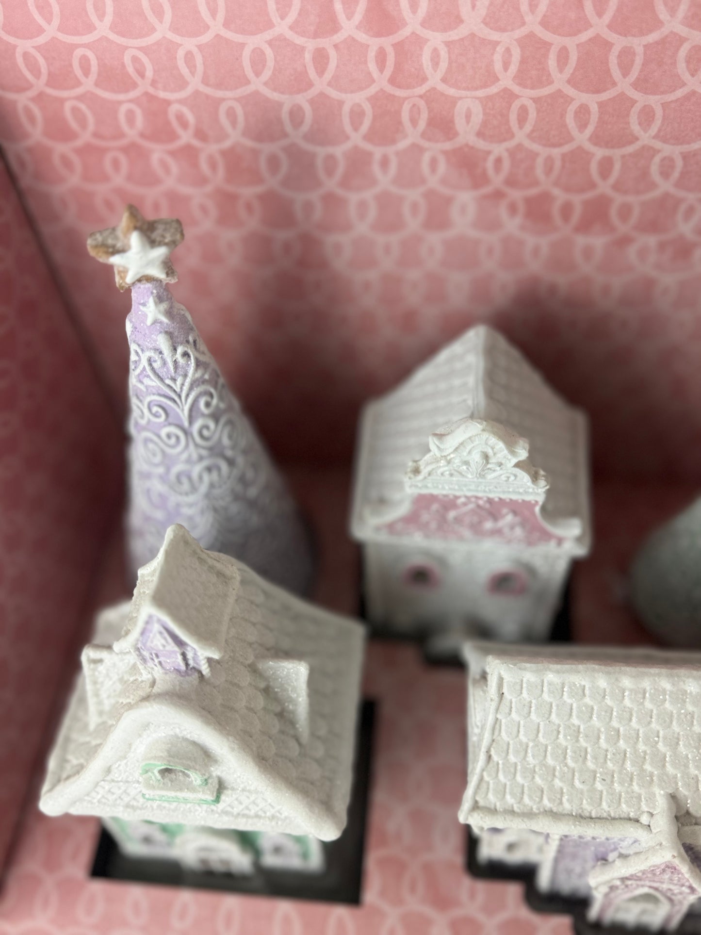 Cupcakes & Cashmere Mini Pastel Gingerbread Houses Set