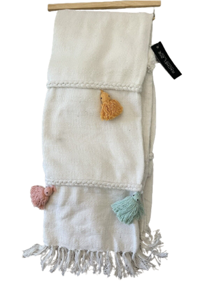 Rachel Zoe Colorful Ghost Tassel Throw Blanket Mug Sense