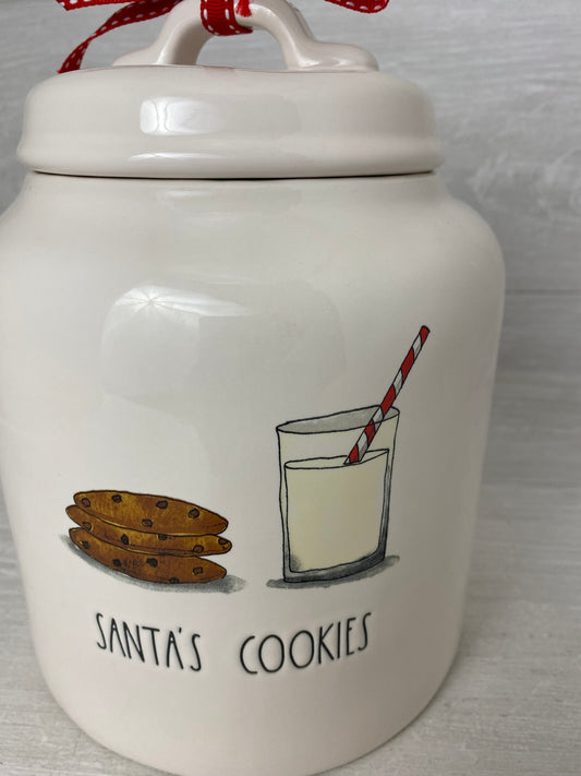 Rae Dunn Santa's Cookies Chubby Canister