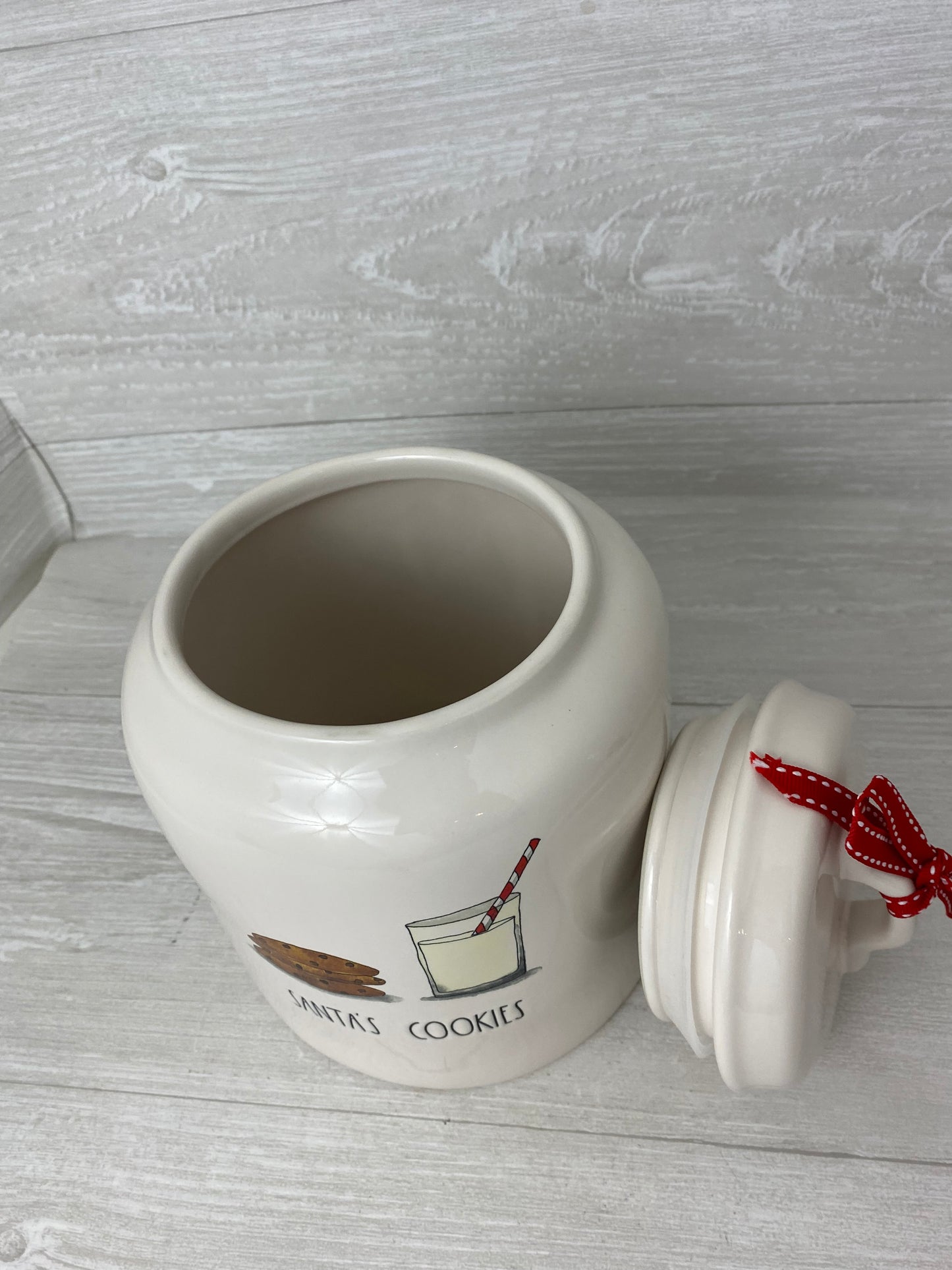 Rae Dunn Santa's Cookies Chubby Canister