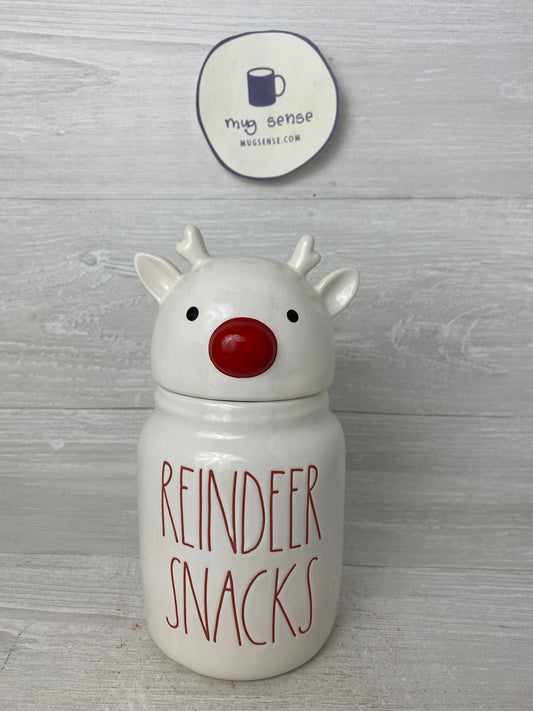 Rae Dunn Reindeer Snacks Topper Canister