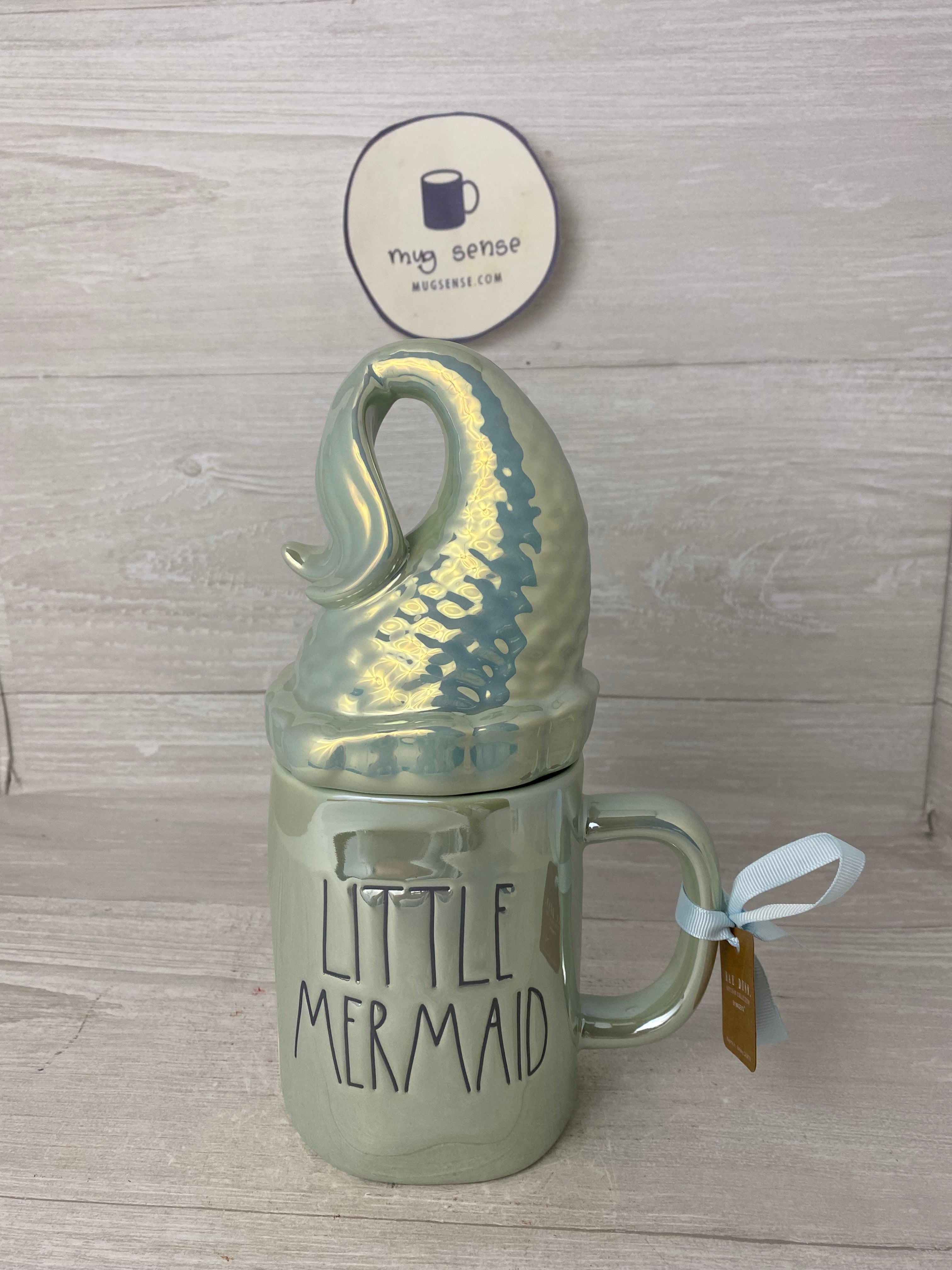 Rae Dunn Little Mermaid Mug With Shell Topper, Rae Dunn Disney