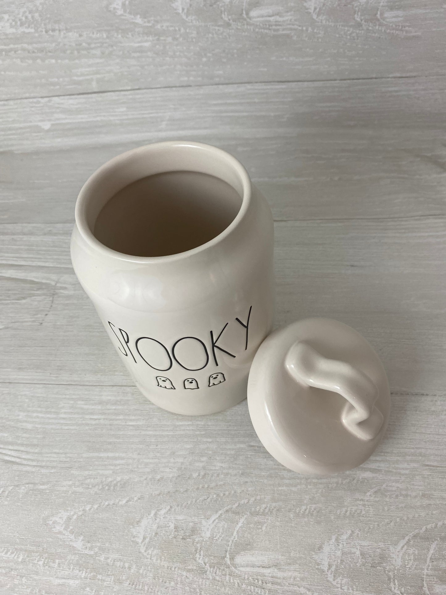 Rae Dunn Spooky Ghost Canister (White)