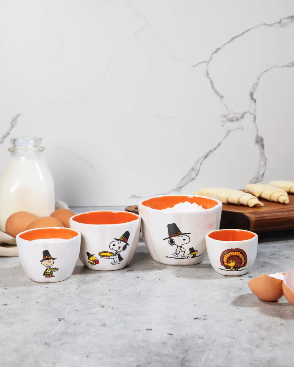 Rae Dunn Peanuts Thanksgiving Measuring Cup Set