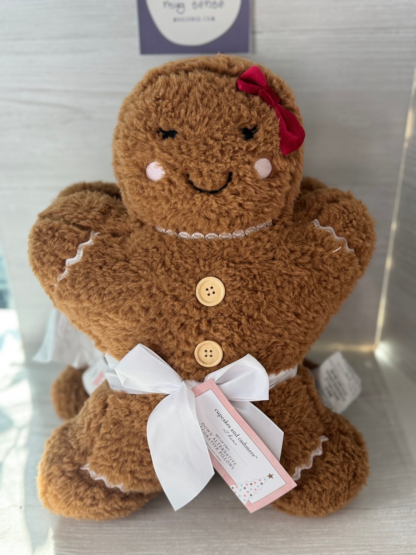 Cupcake & Cashmere Gingerbread Man Pillow set