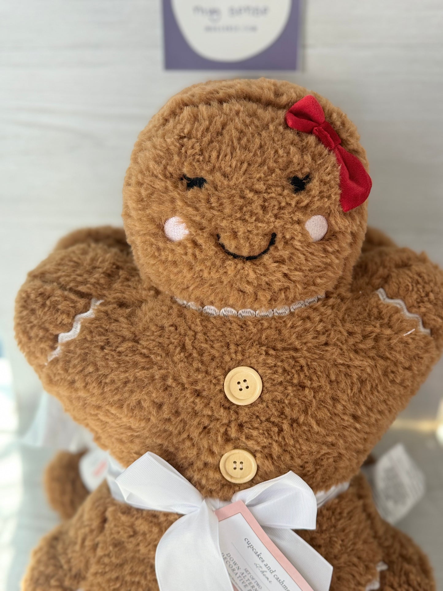 Cupcake & Cashmere Gingerbread Man Pillow set