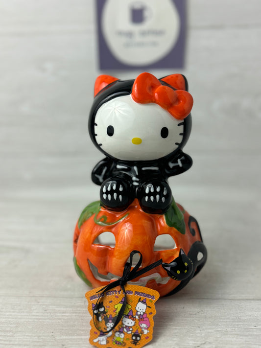 Blue Sky Hello Kitty Skeleton Pumpkin Tealight