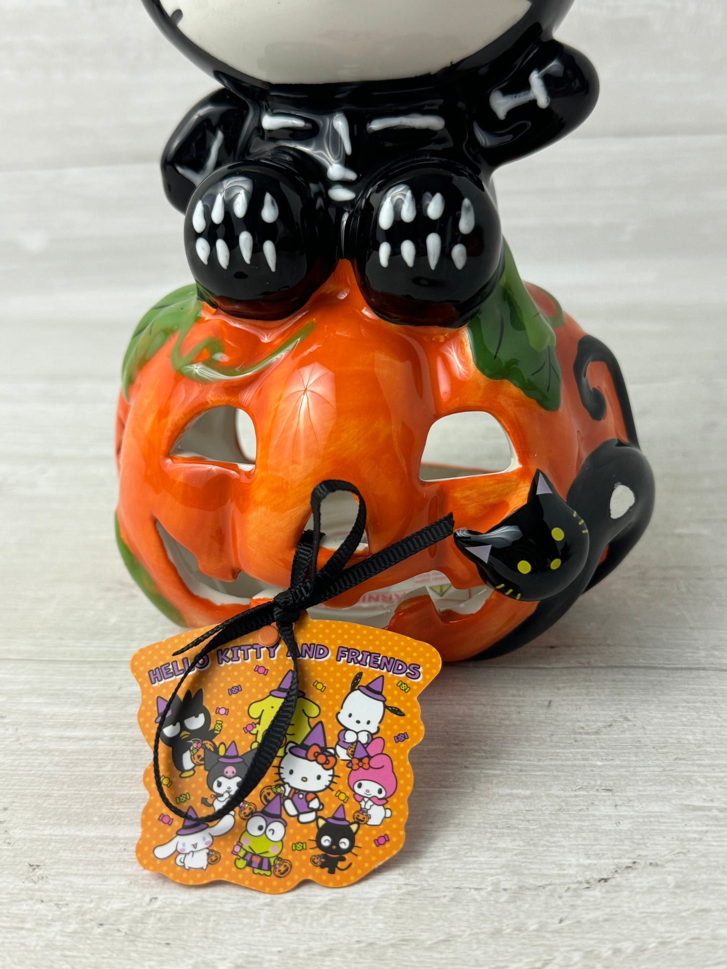 Blue Sky Hello Kitty Skeleton Pumpkin Tealight