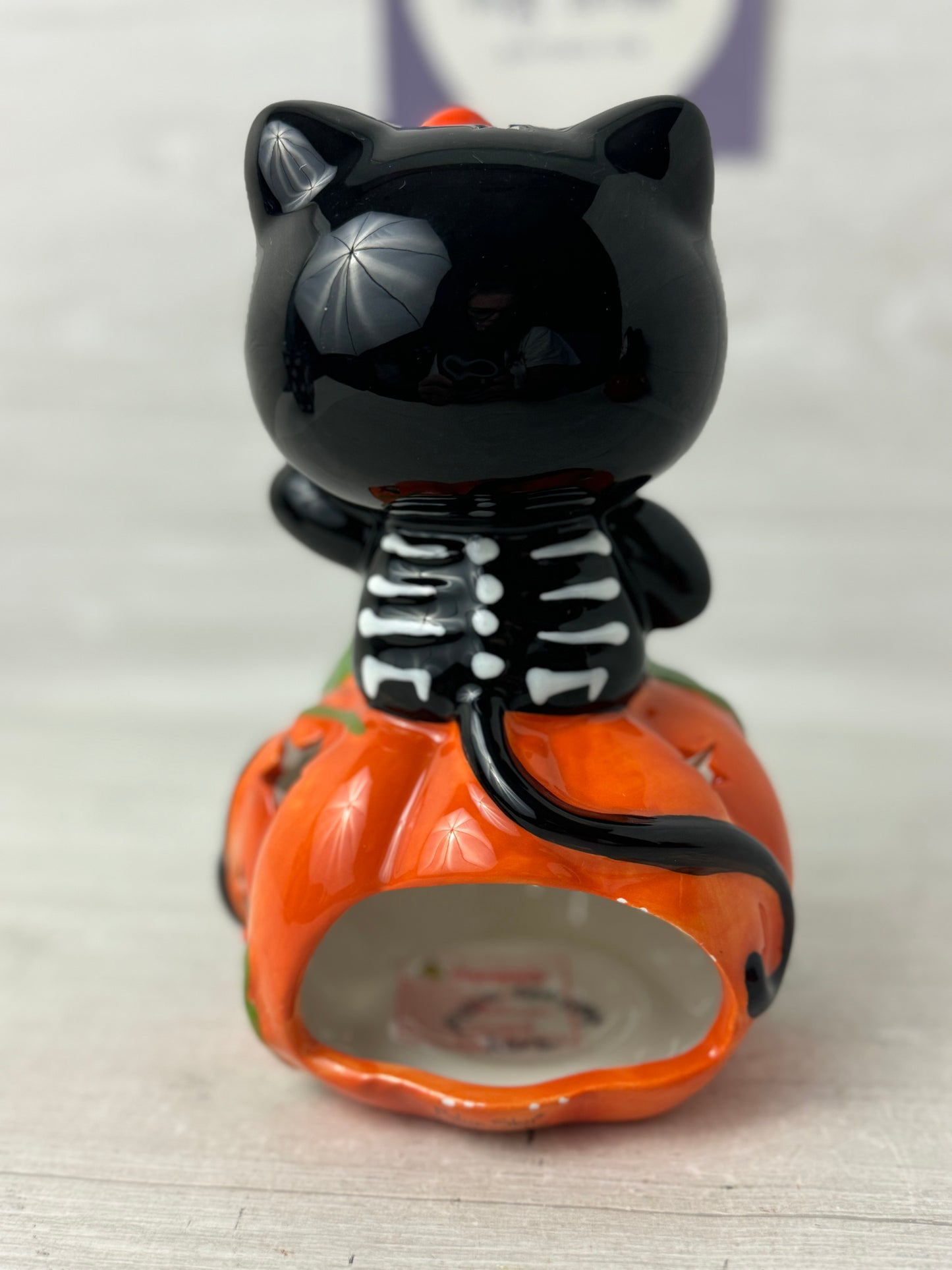 Blue Sky Hello Kitty Skeleton Pumpkin Tealight