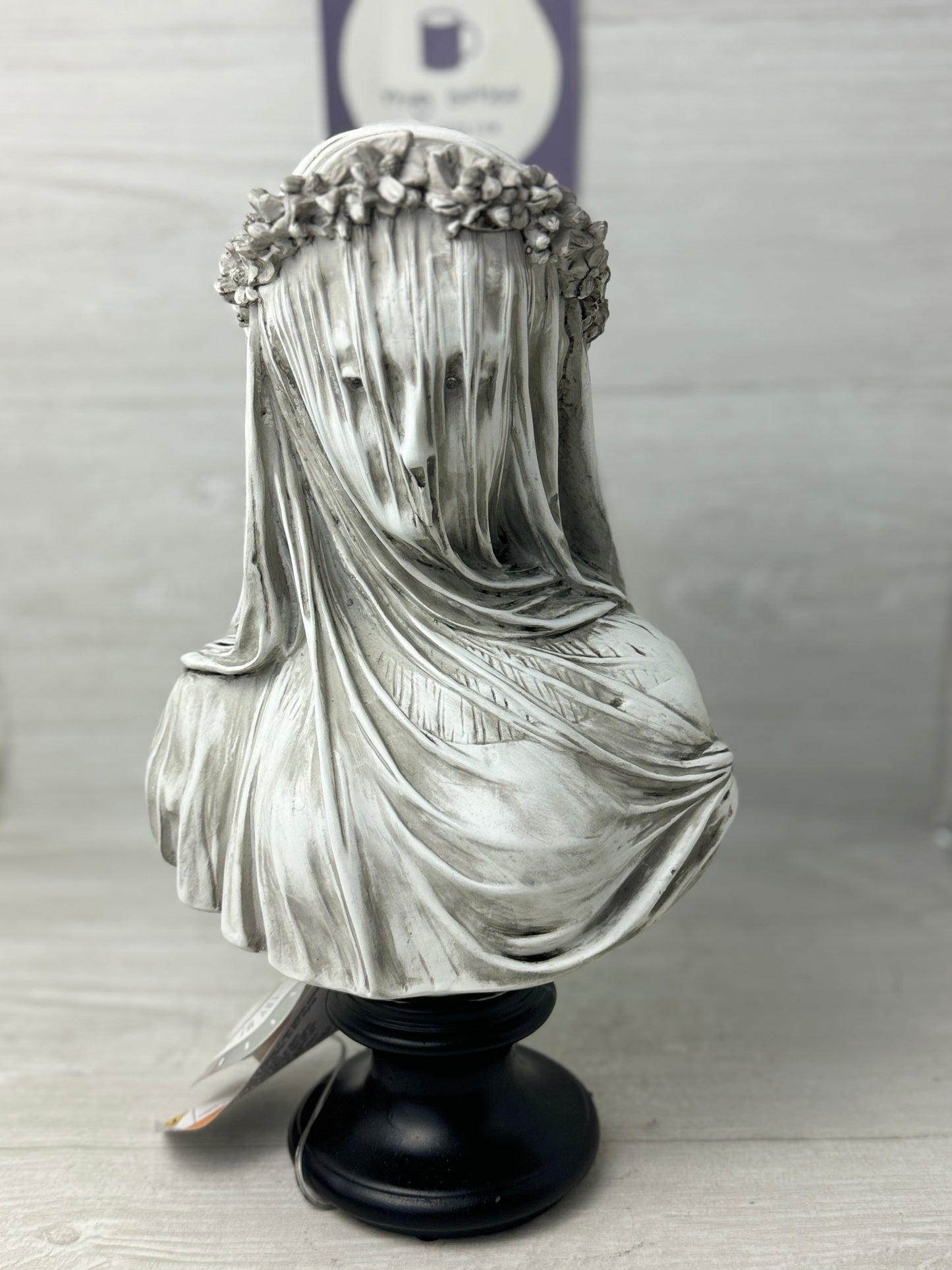 Veiled Ghost Bride Bust Pedestal