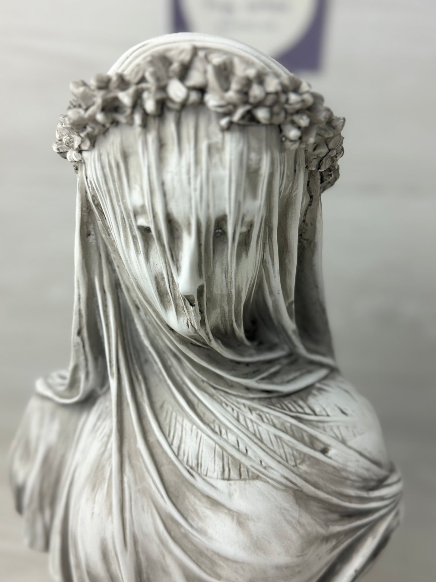 Veiled Ghost Bride Bust Pedestal