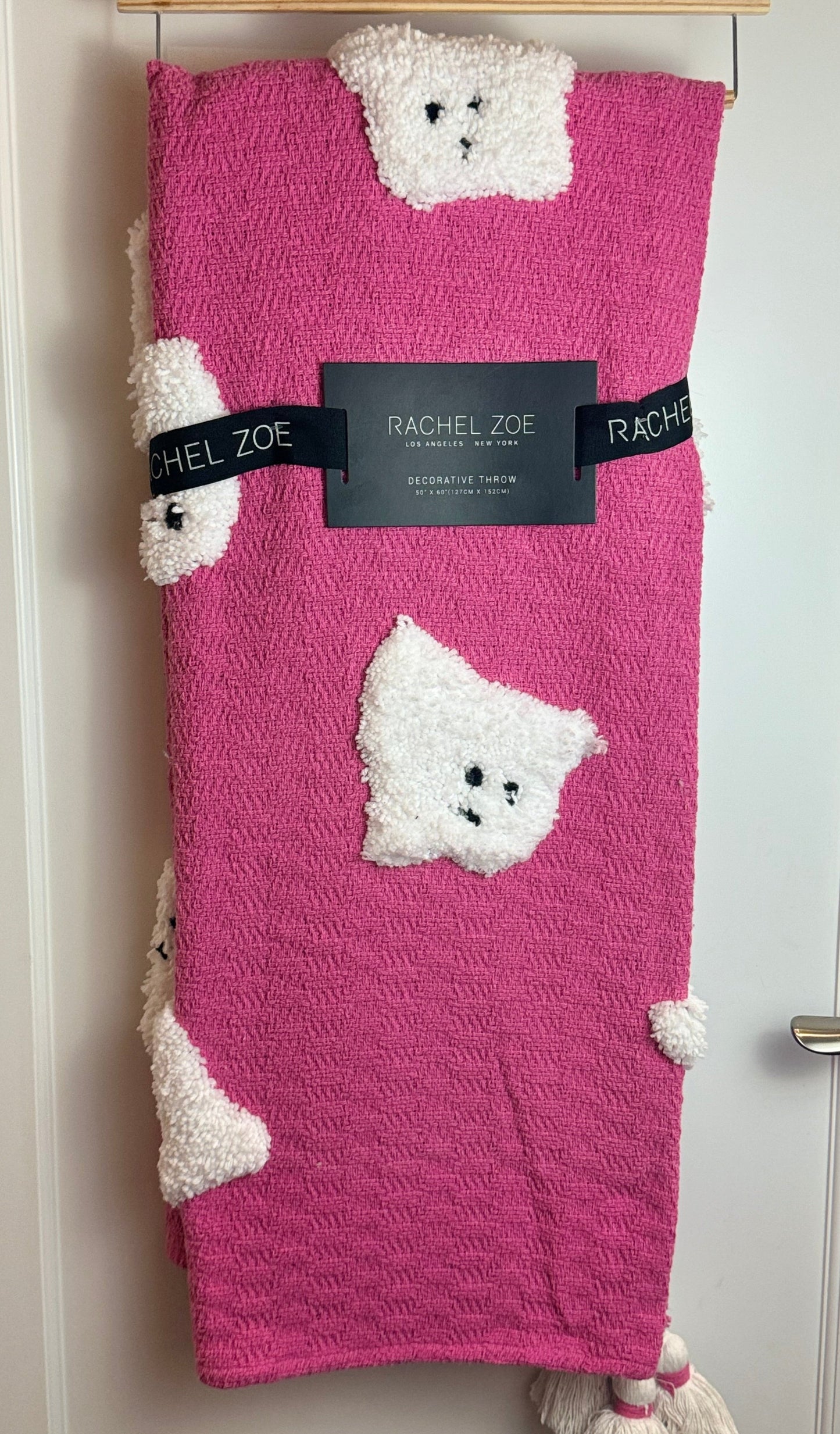 Rachel Zoe Pink Ghost Throw Blanket