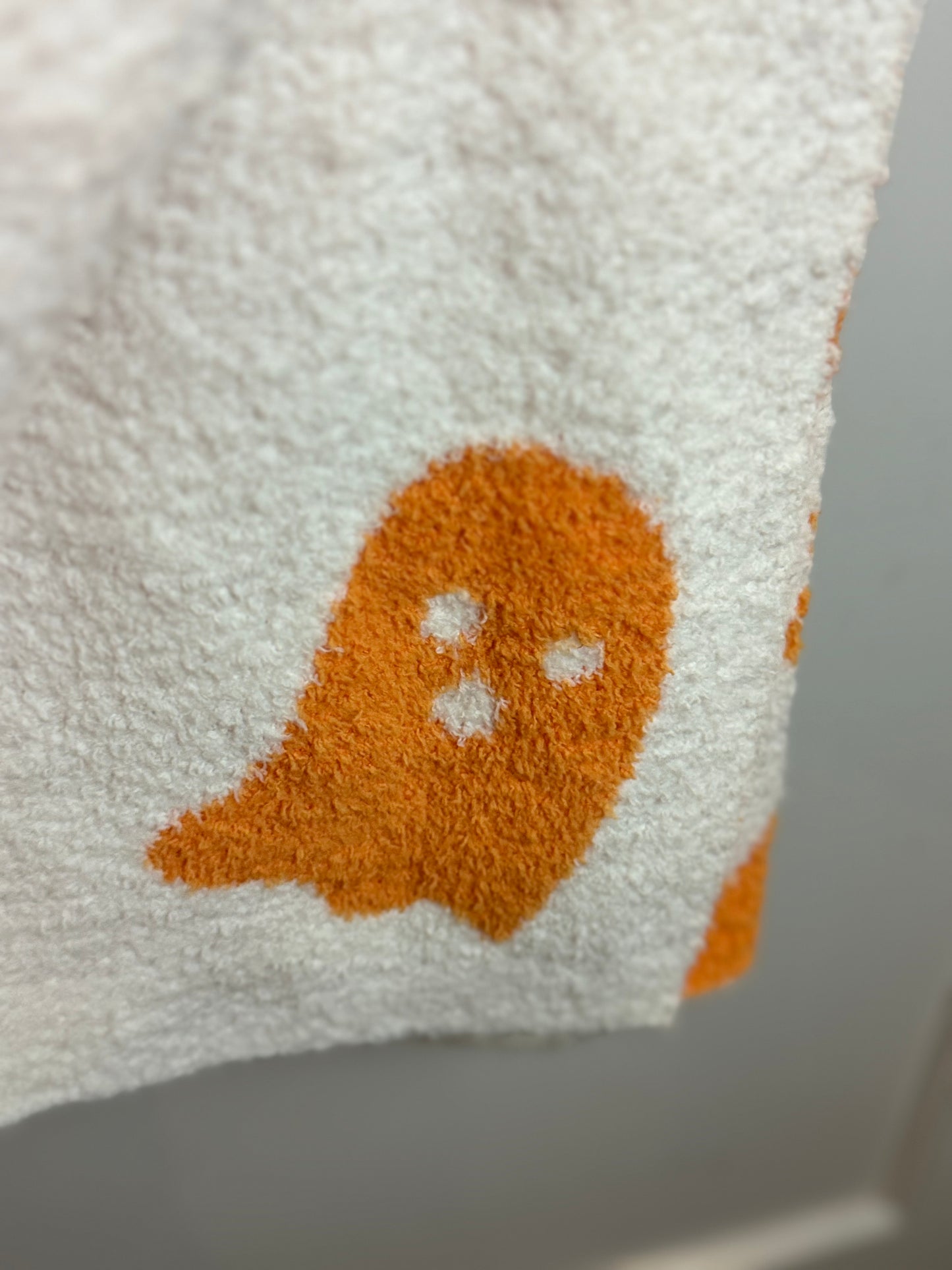 Cupcakes & Cashmere Orange Ghost Blanket Throw