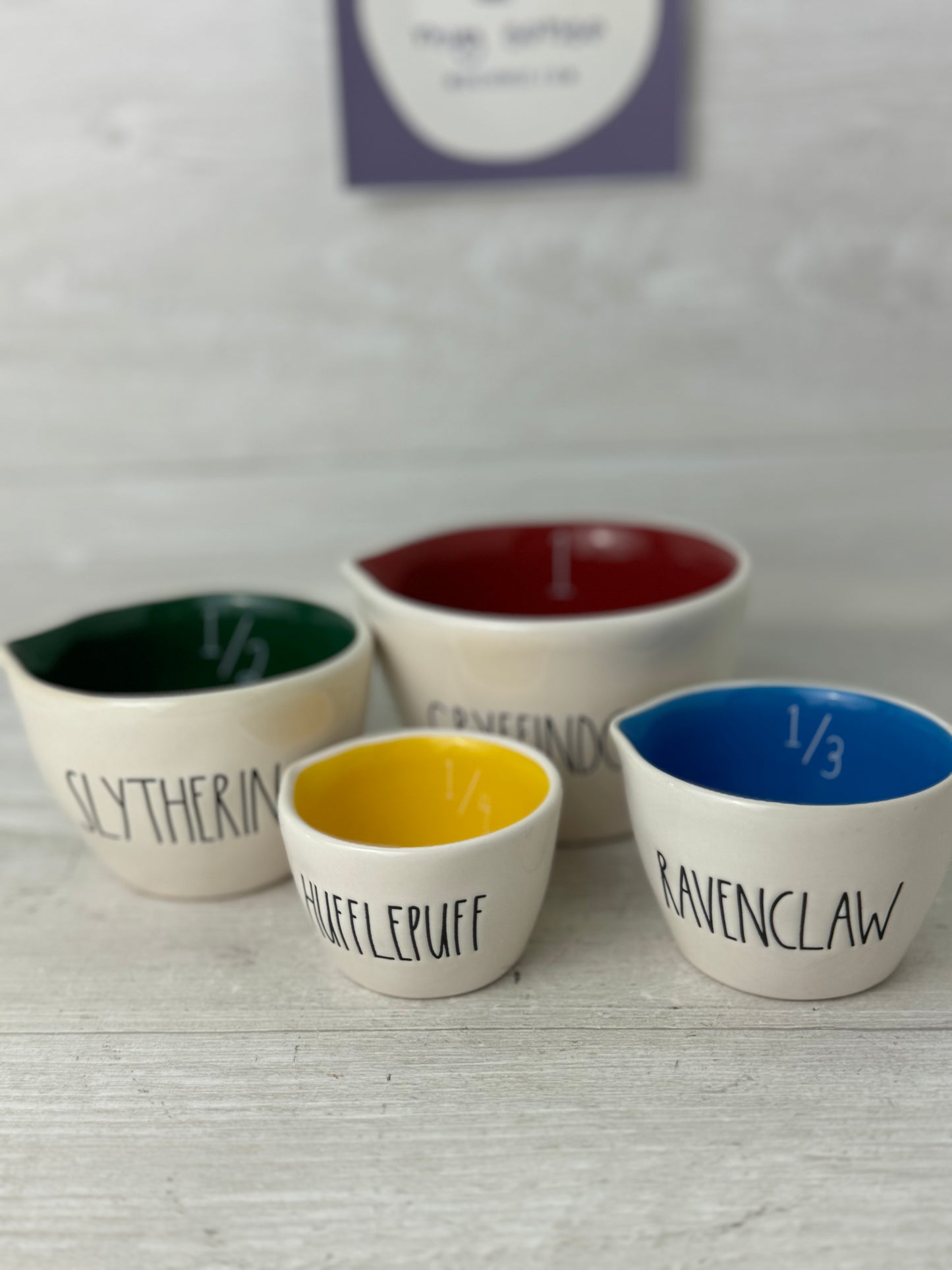 Rae Dunn Harry Potter 4 Houses Measuring Cup Set