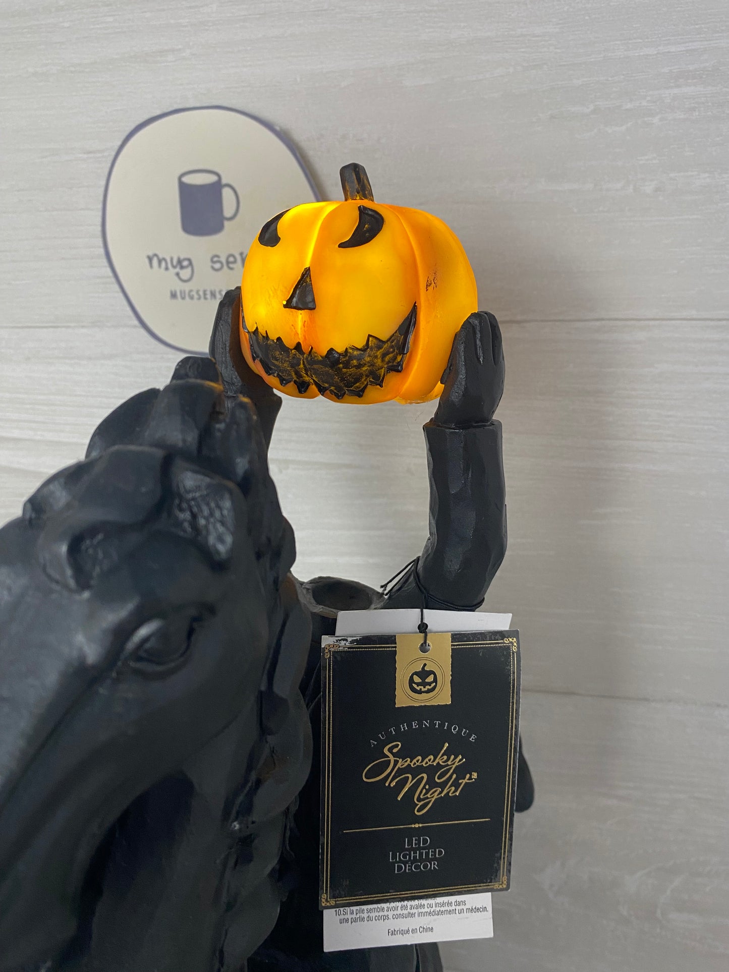 Headless Horseman Statue with Light Up Pumpkin