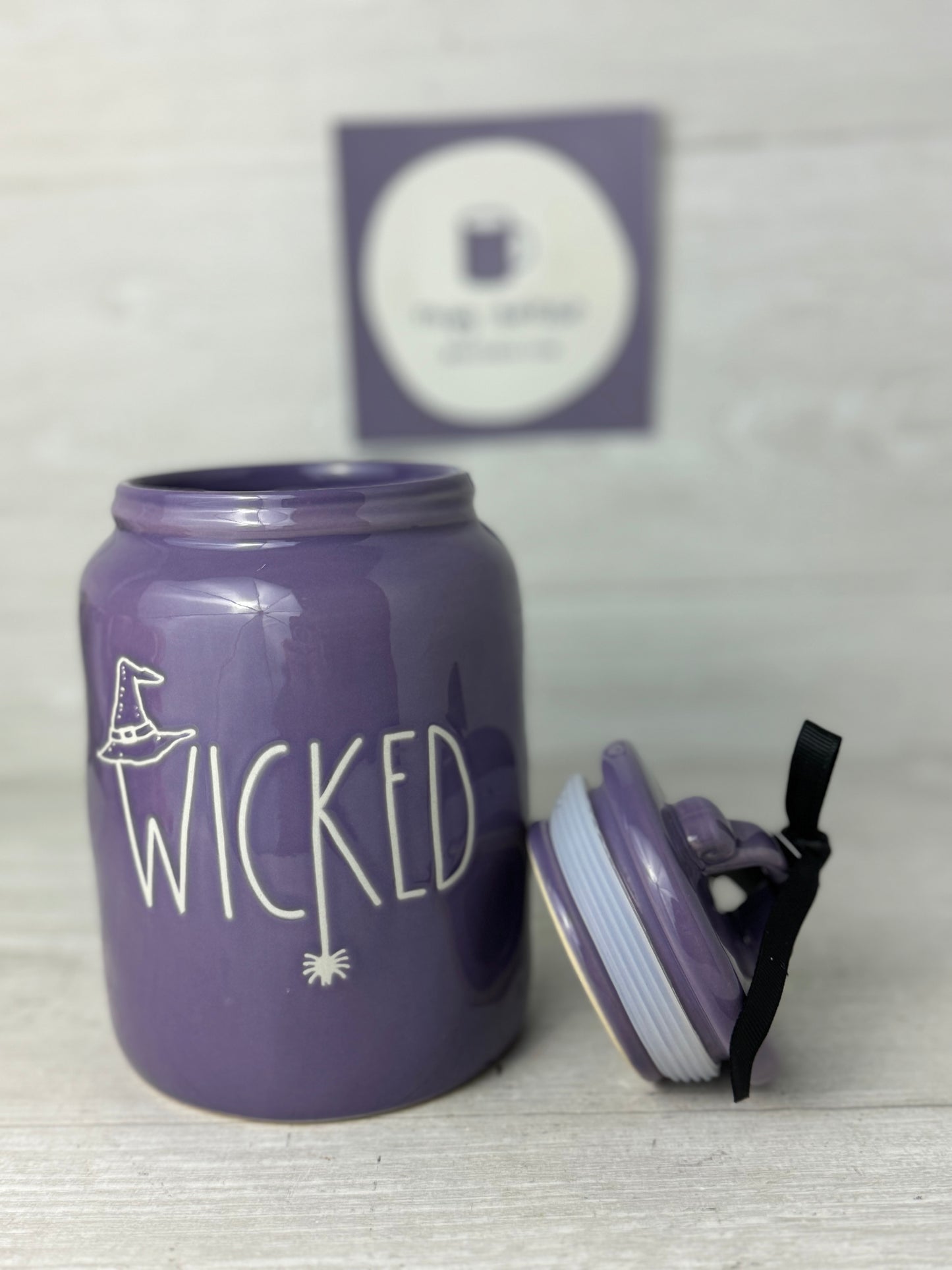 Rae Dunn Purple Wicked Baby Canister