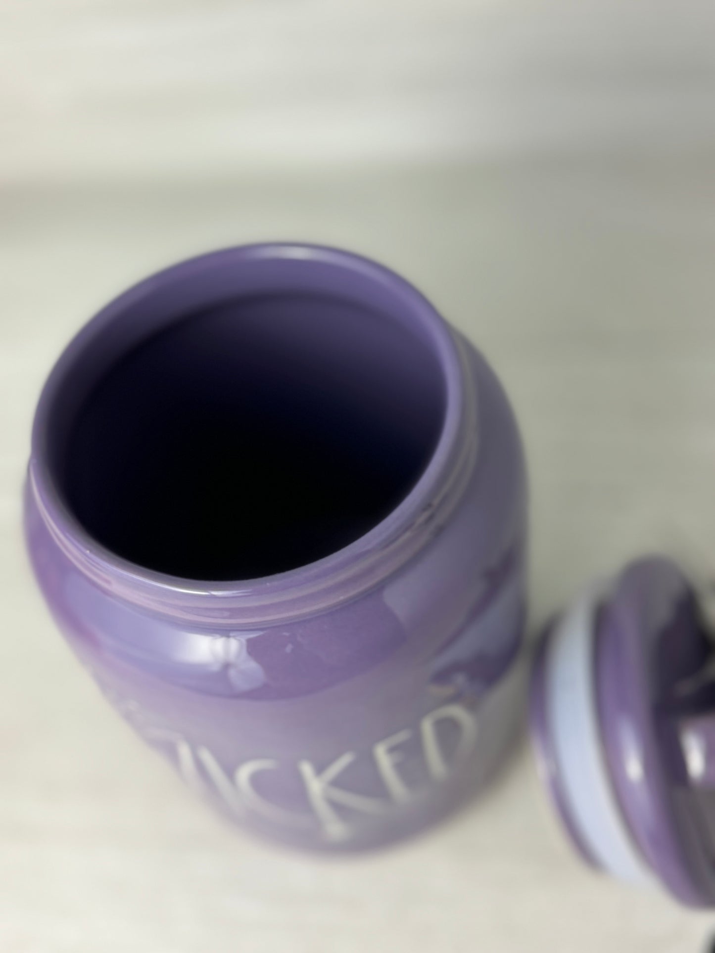 Rae Dunn Purple Wicked Baby Canister