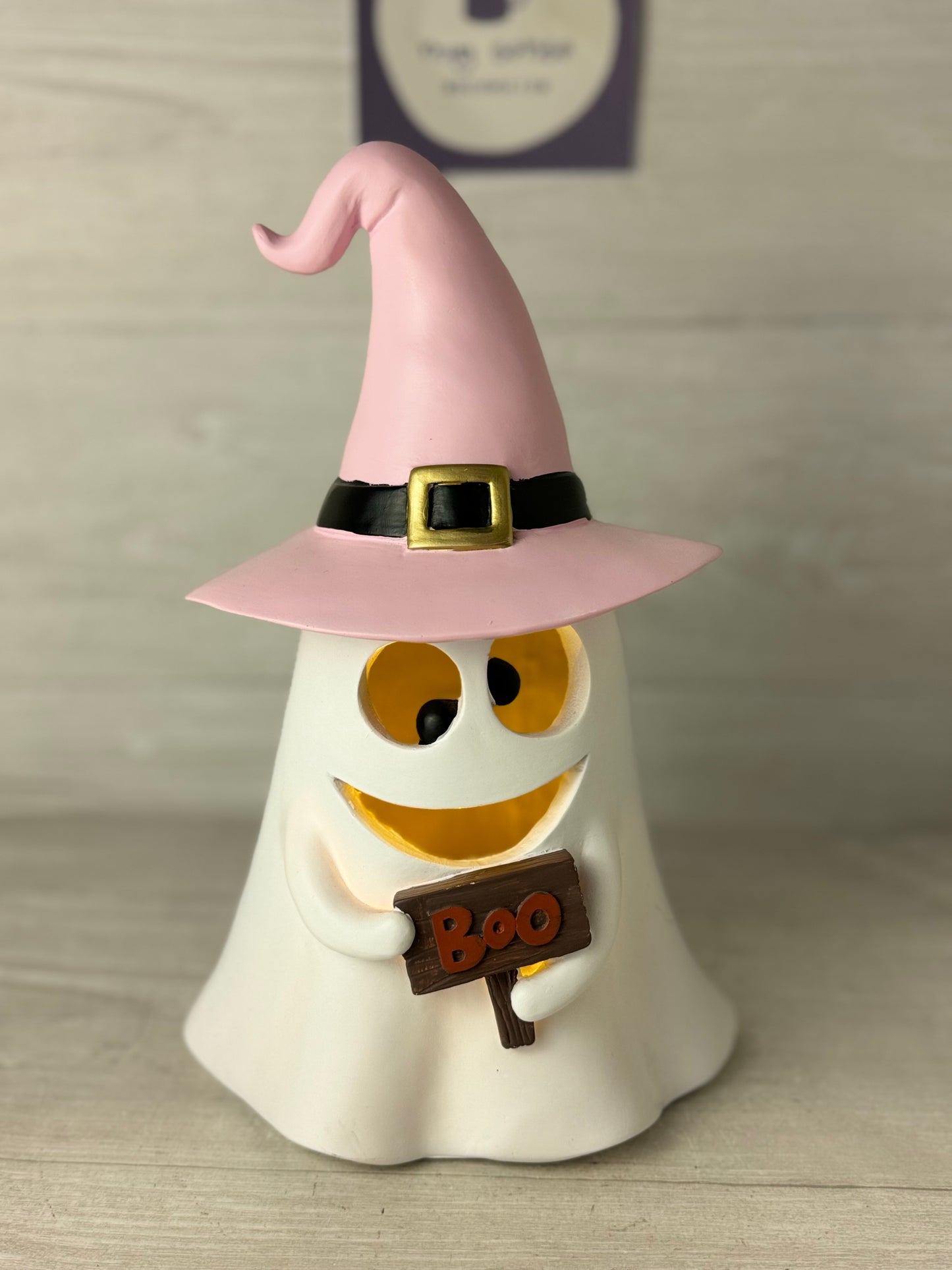 Pink Witches Hat Light Up Ghost