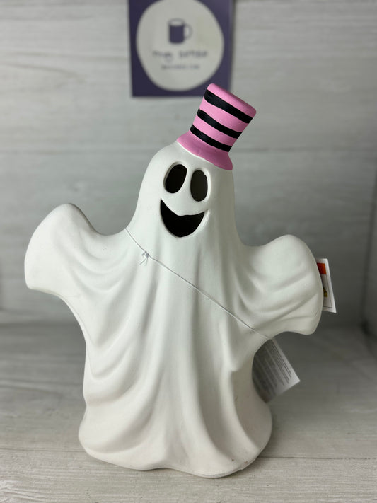 Pink Striped Hat Light Up Ghost