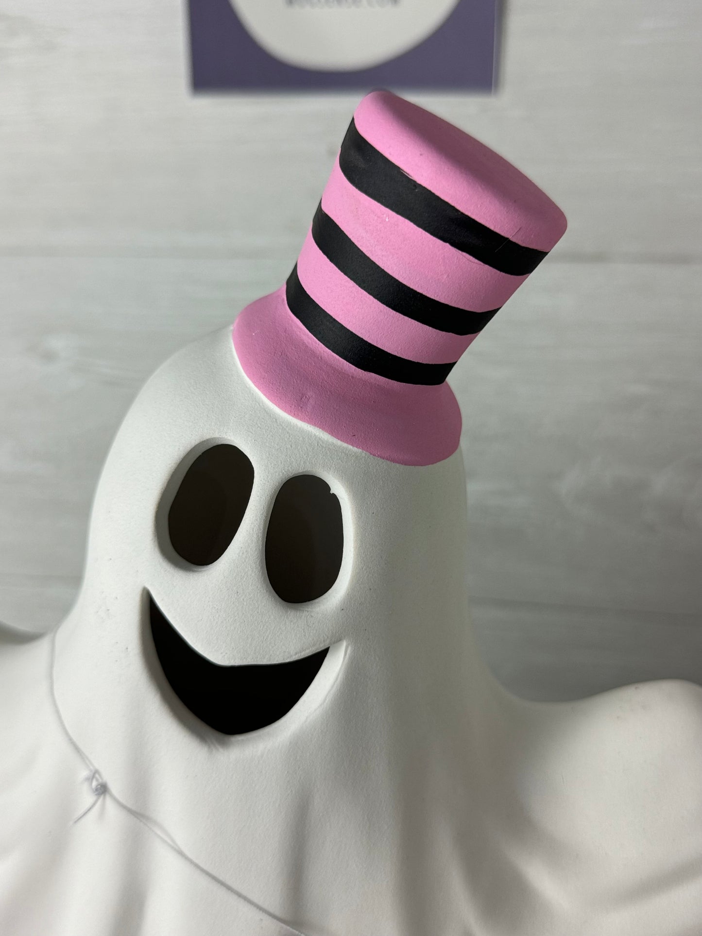 Pink Striped Hat Light Up Ghost