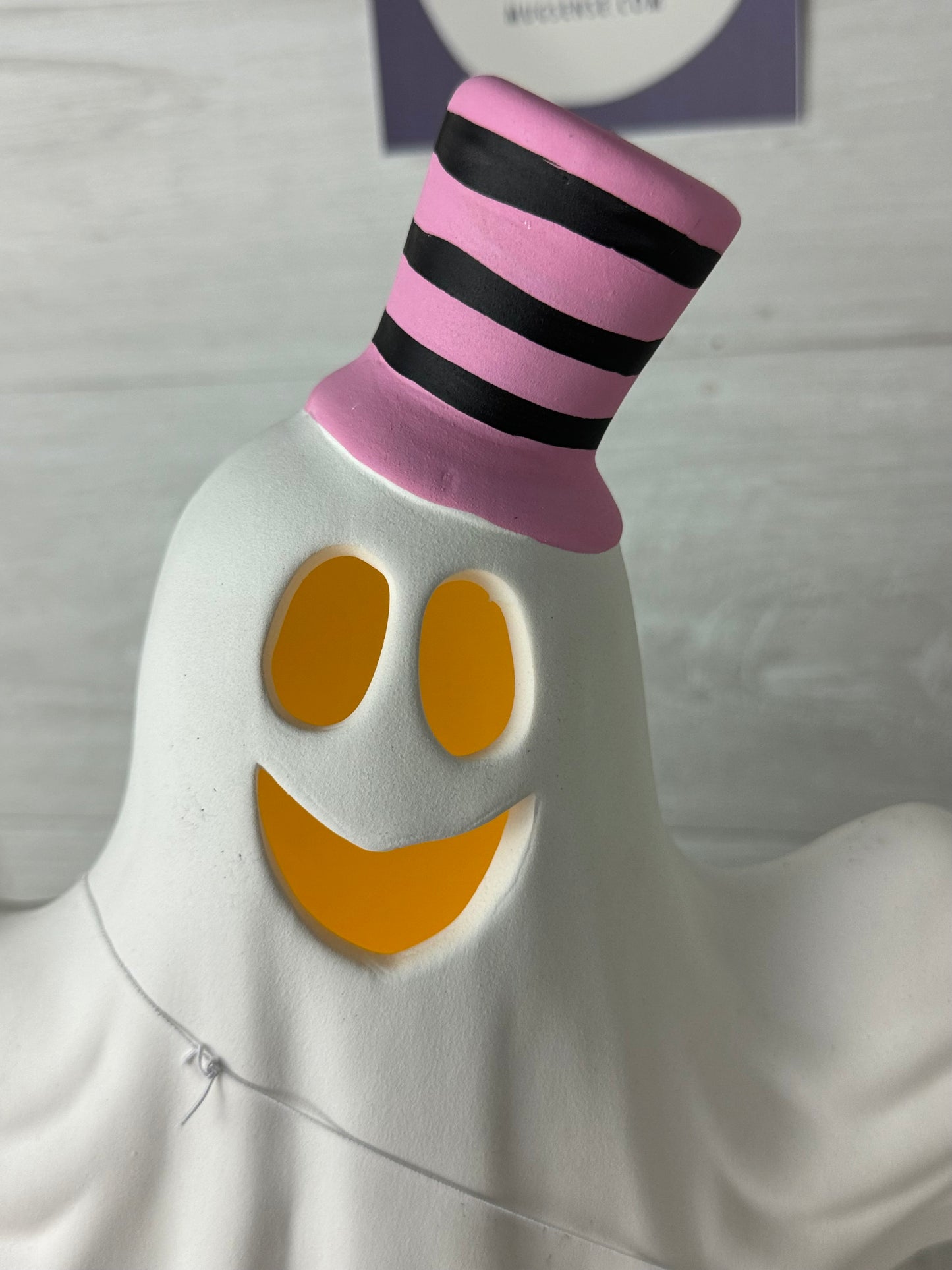 Pink Striped Hat Light Up Ghost