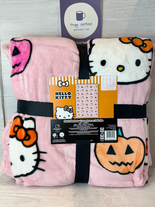 Hello Kitty Halloween Pink Pumpkin TWIN Blanket