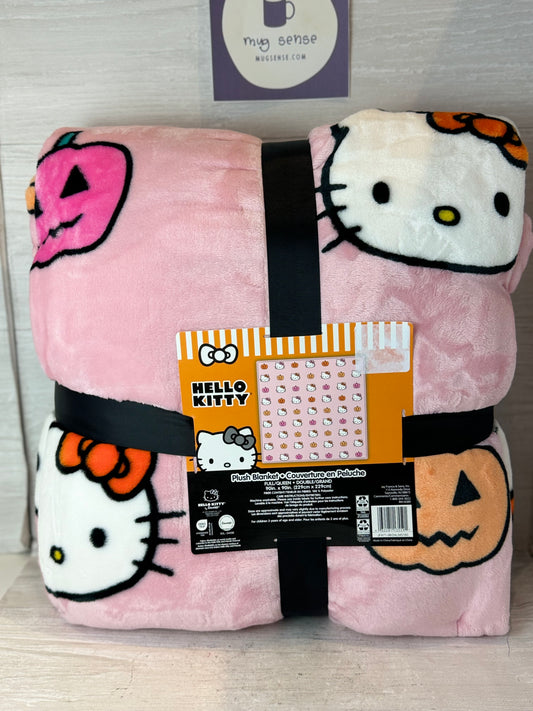 Hello Kitty Halloween Pink Pumpkin Full/Queen Blanket