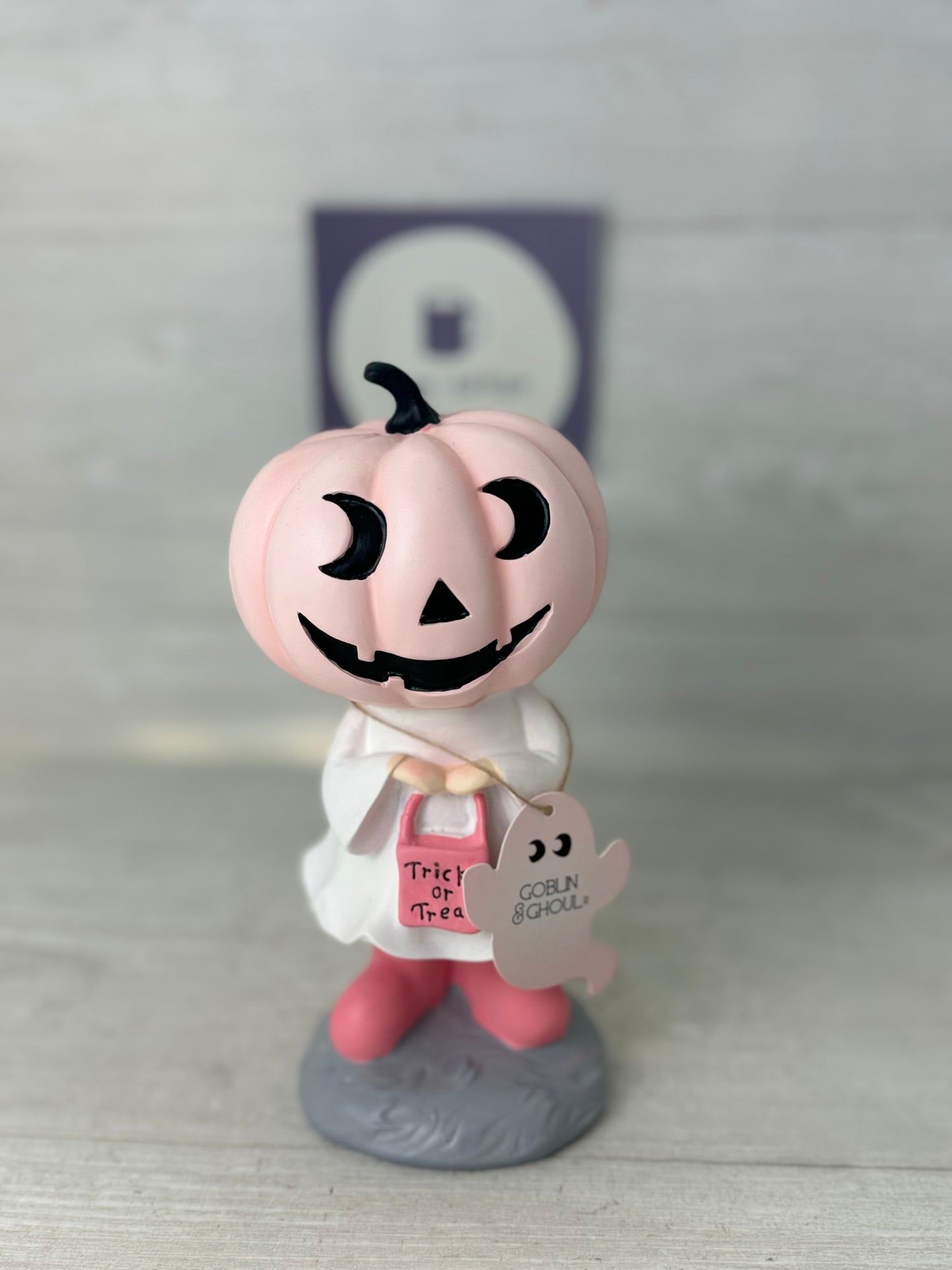 Cute Pink Pumpkin Head Trick Or Treater