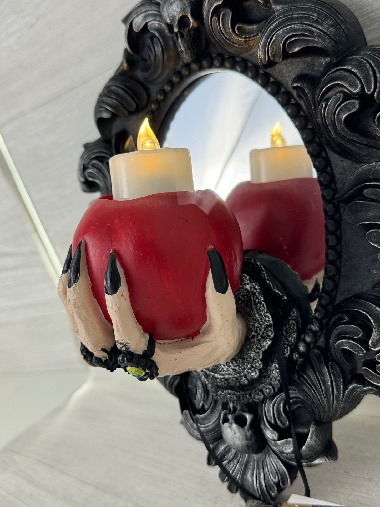 Wicked Witch Hand w/ Poison Apple Mirror