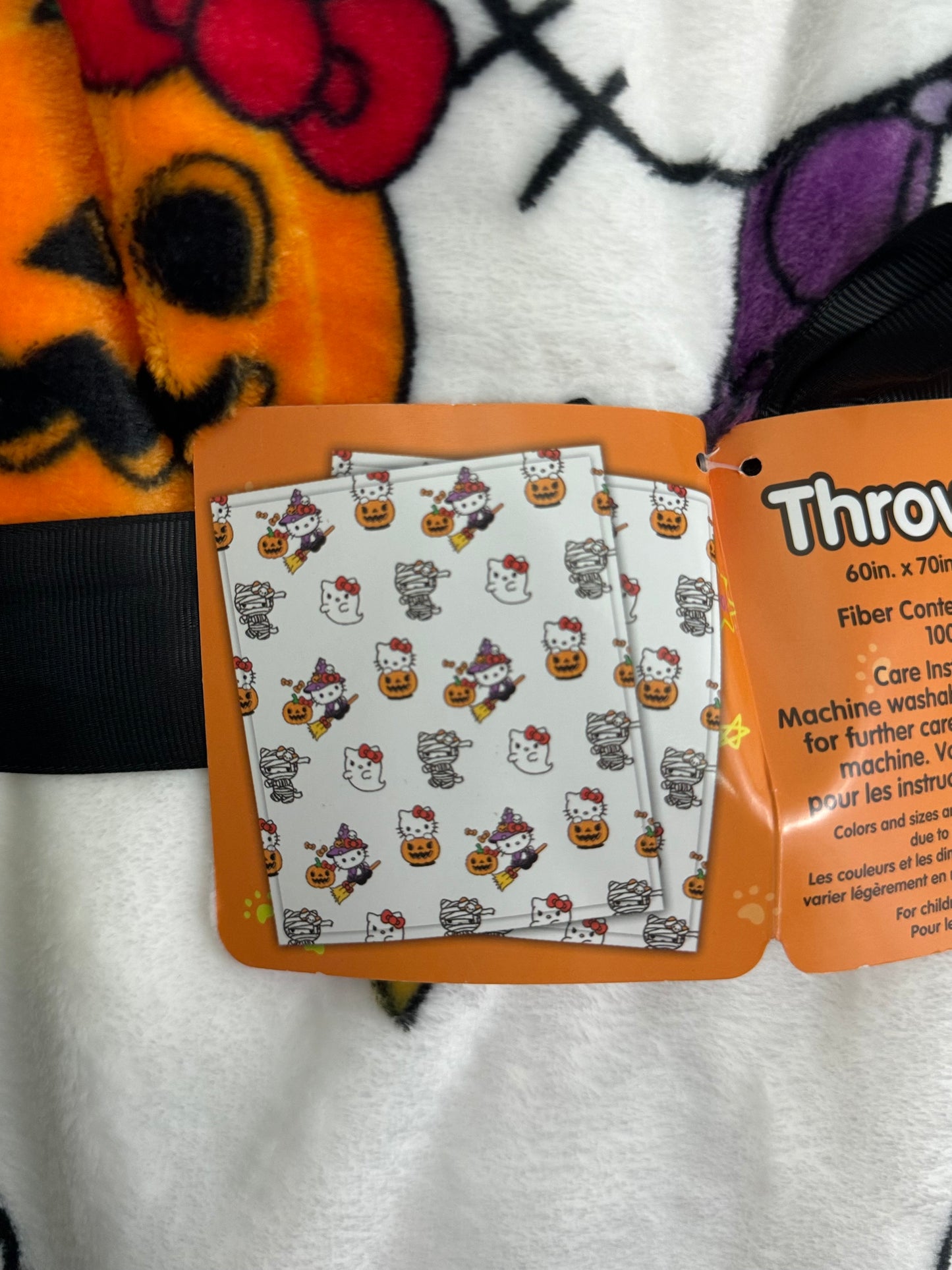 Hello Kitty Halloween White Throw