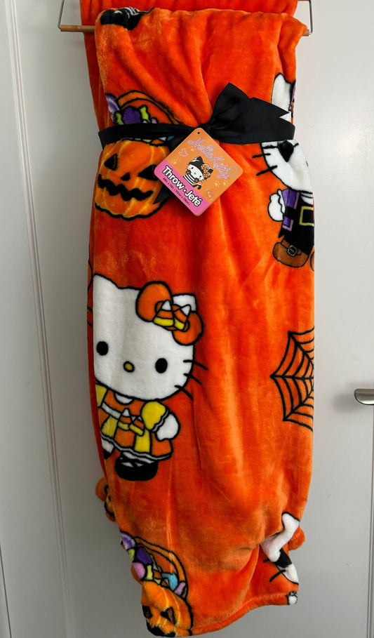 Hello Kitty Halloween Orange Throw