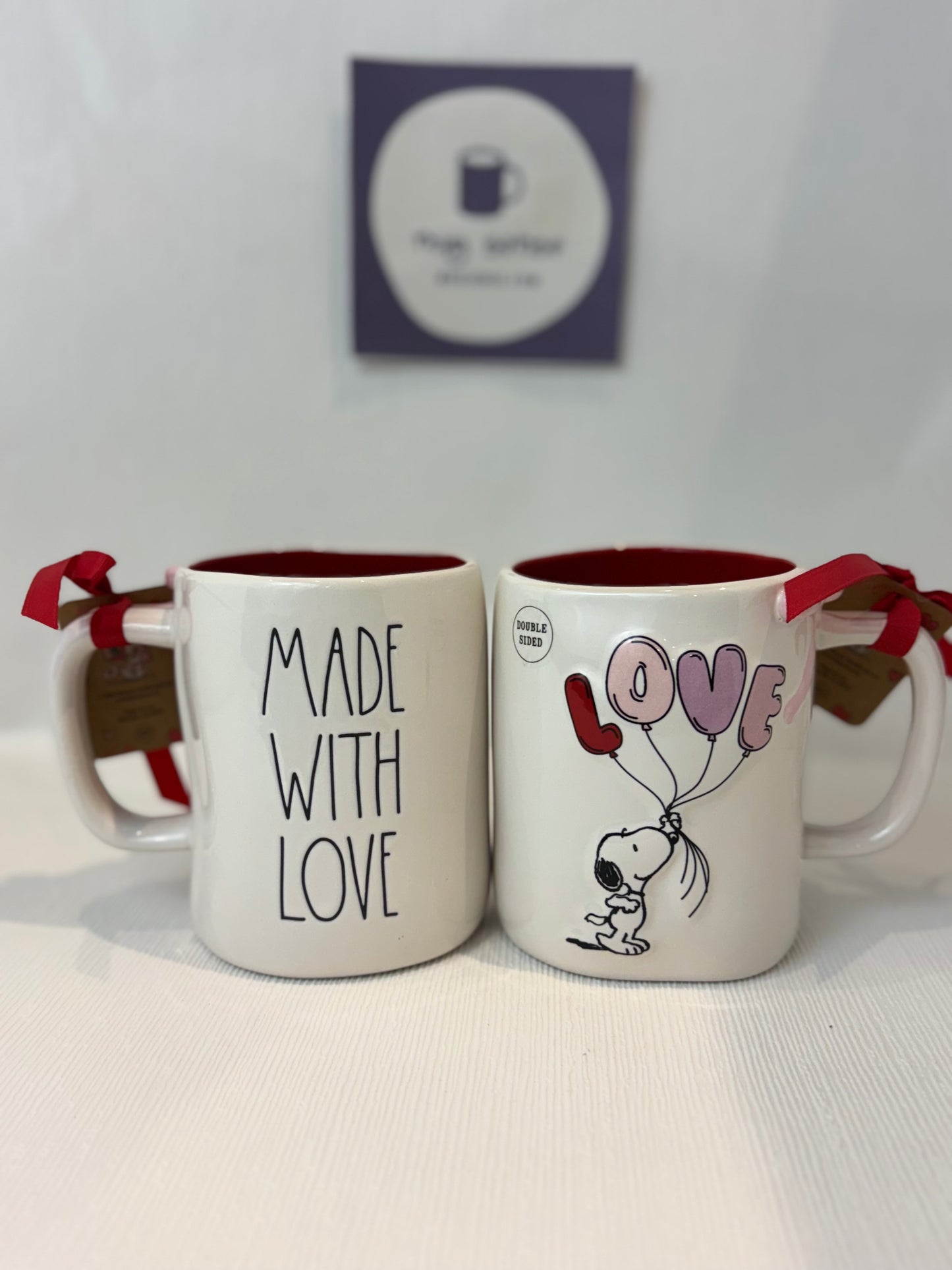 Rae Dunn Peanuts made With Love Snoopy Mug