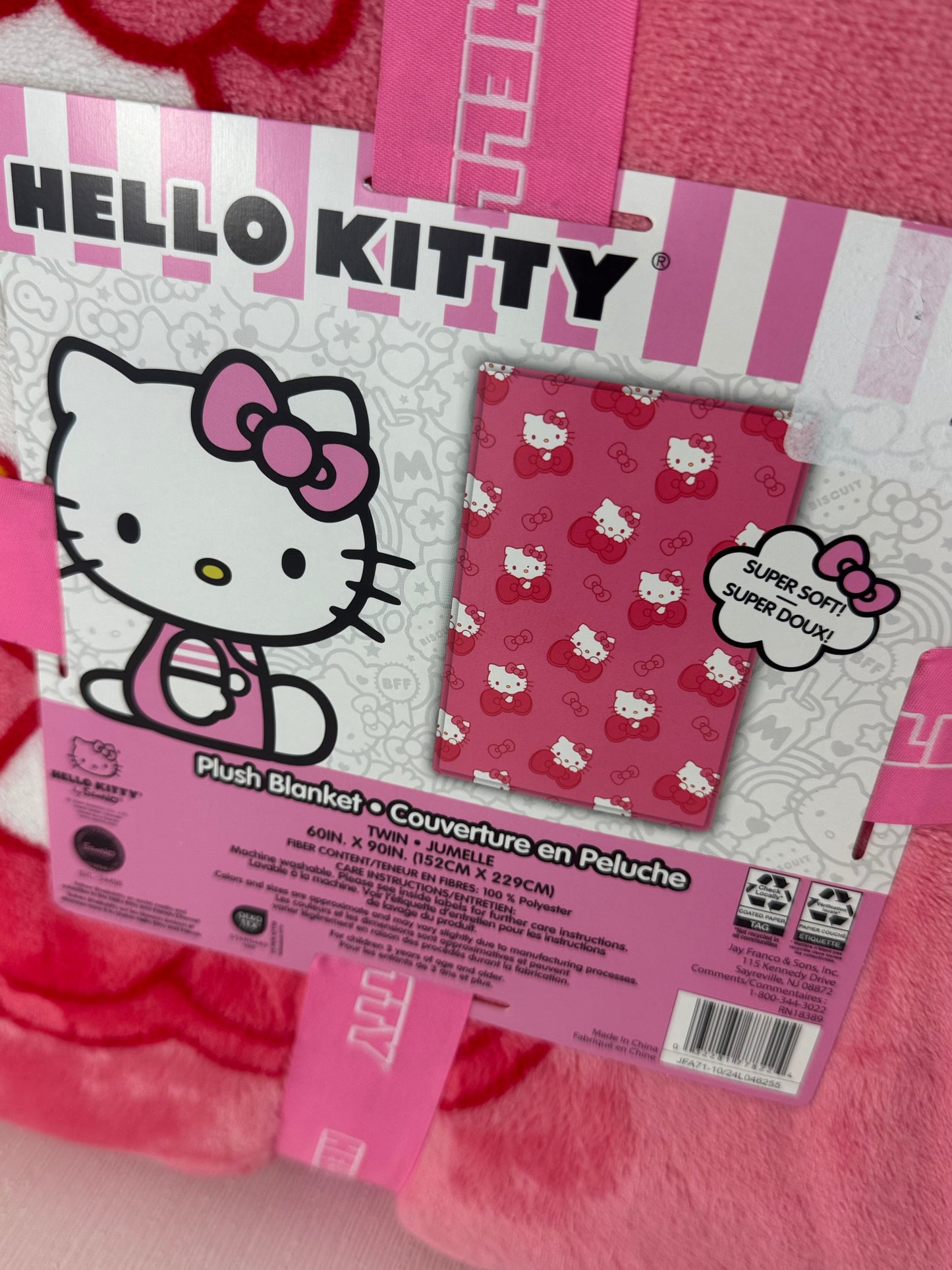 Hello Kitty Big Bow Twin Blanket