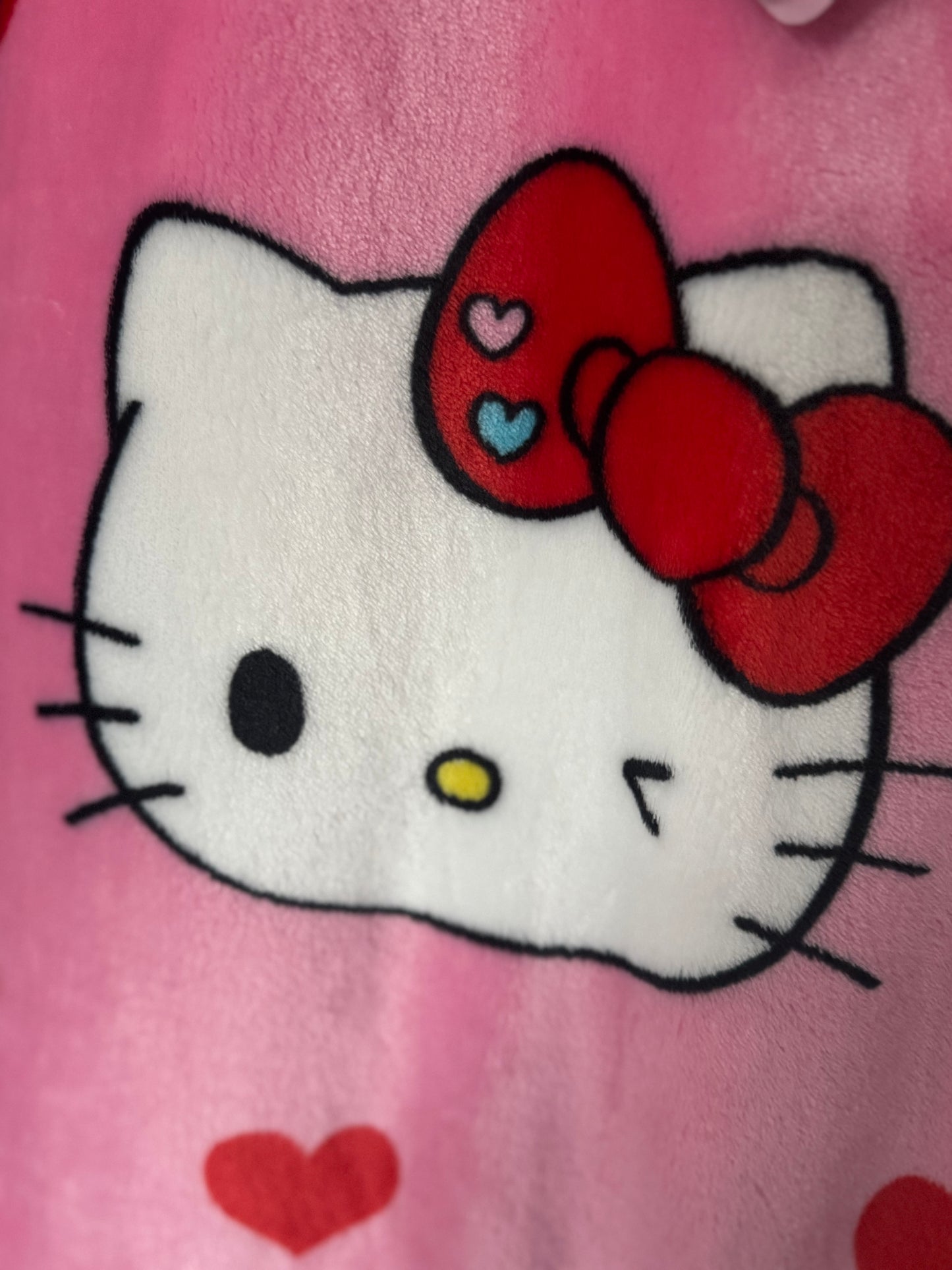 Hello Kitty Pink Heart Throw Blanket