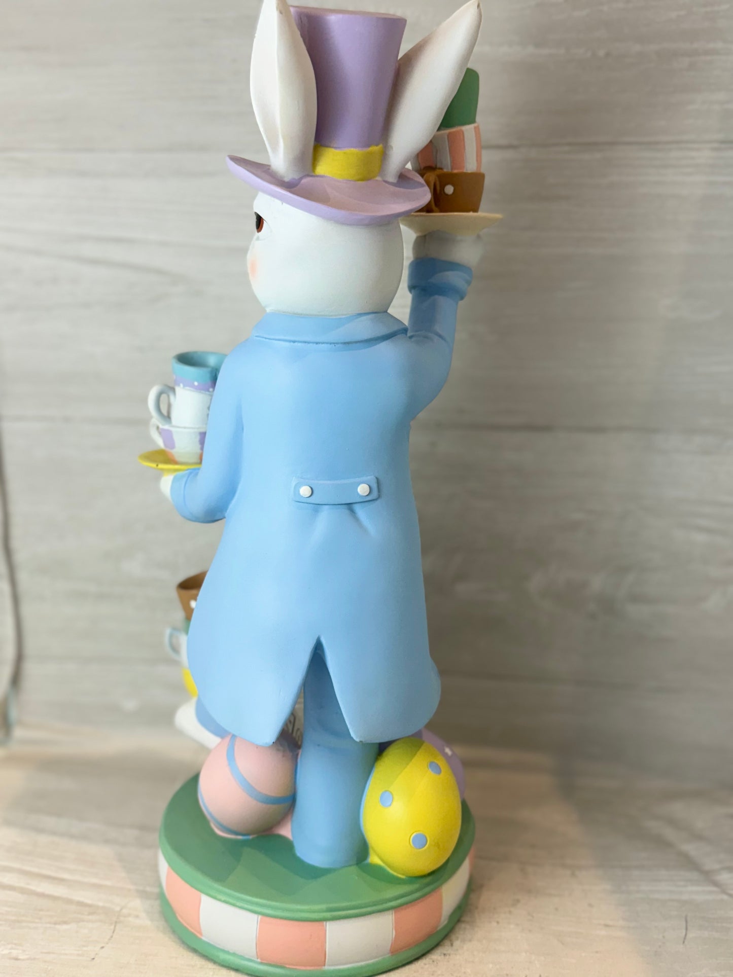 Large LED Mad Hatter Bunny Balancing Teacups