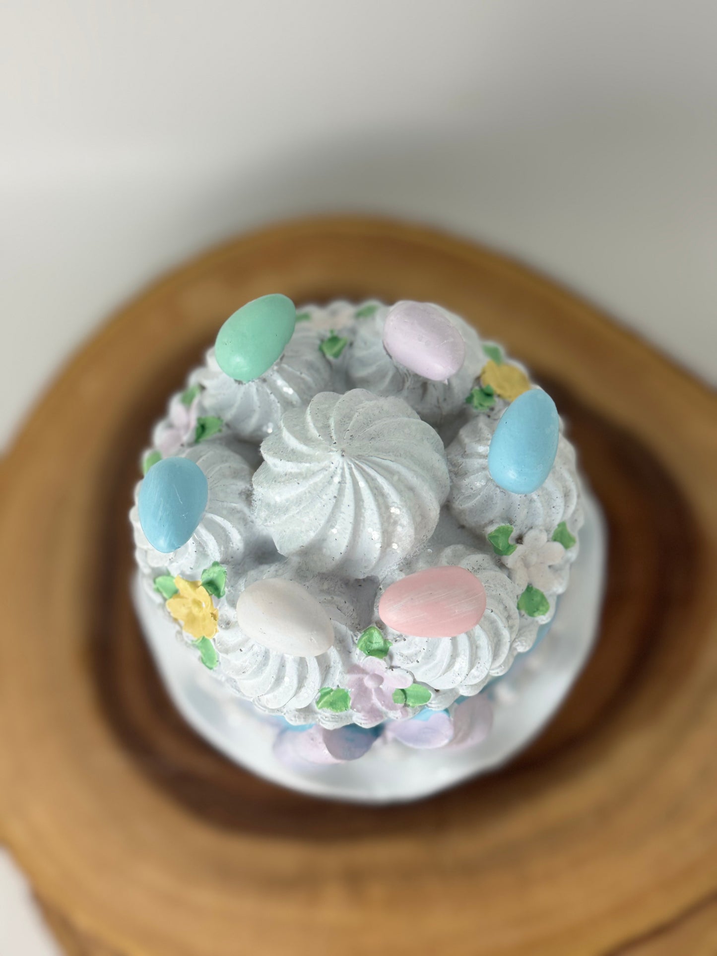 Sweet Treats Mini Easter Egg Cake Decor (Violet Bow)