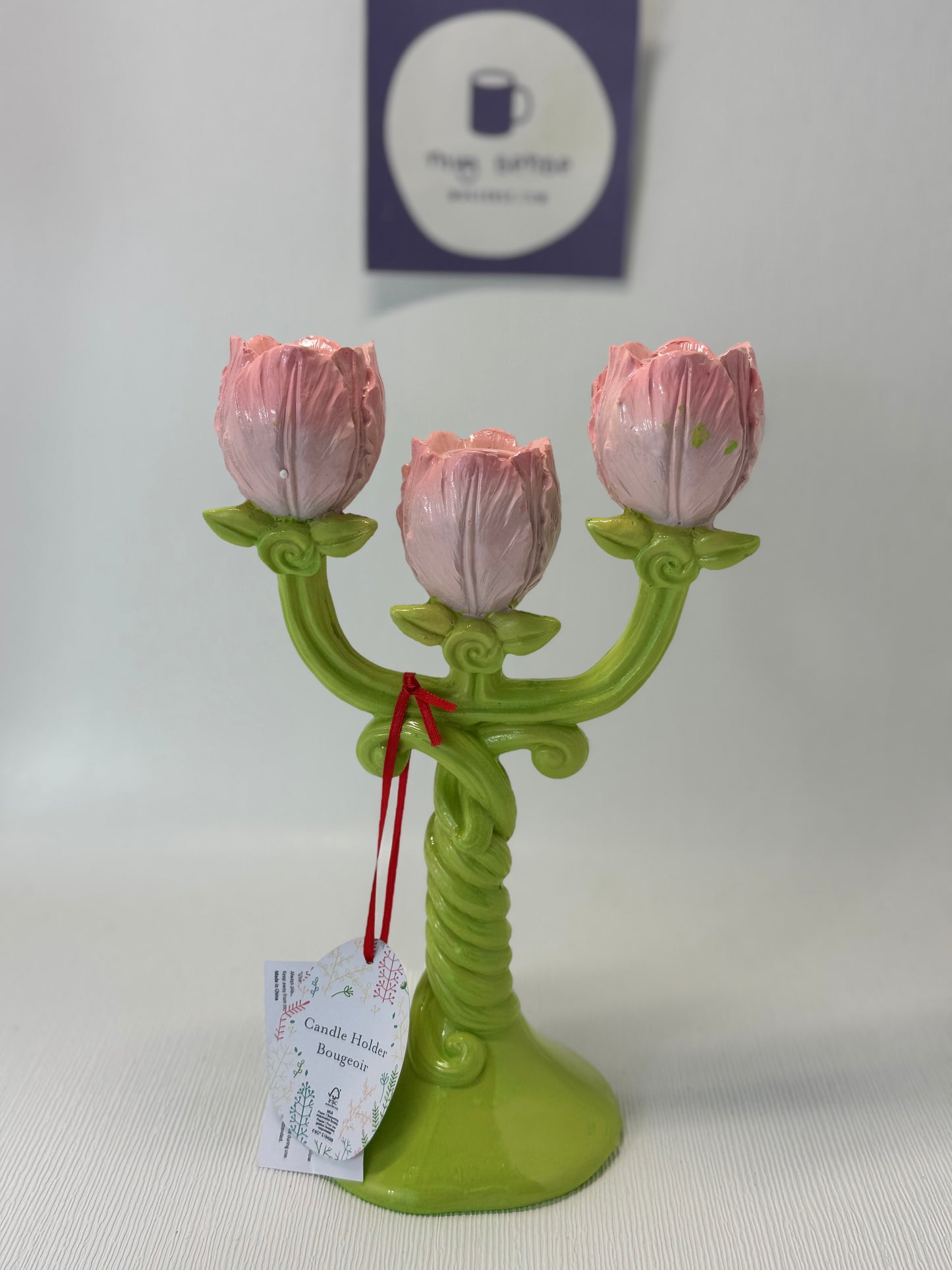 Spring Tulip Floral Candelabrum Candlestick Holders