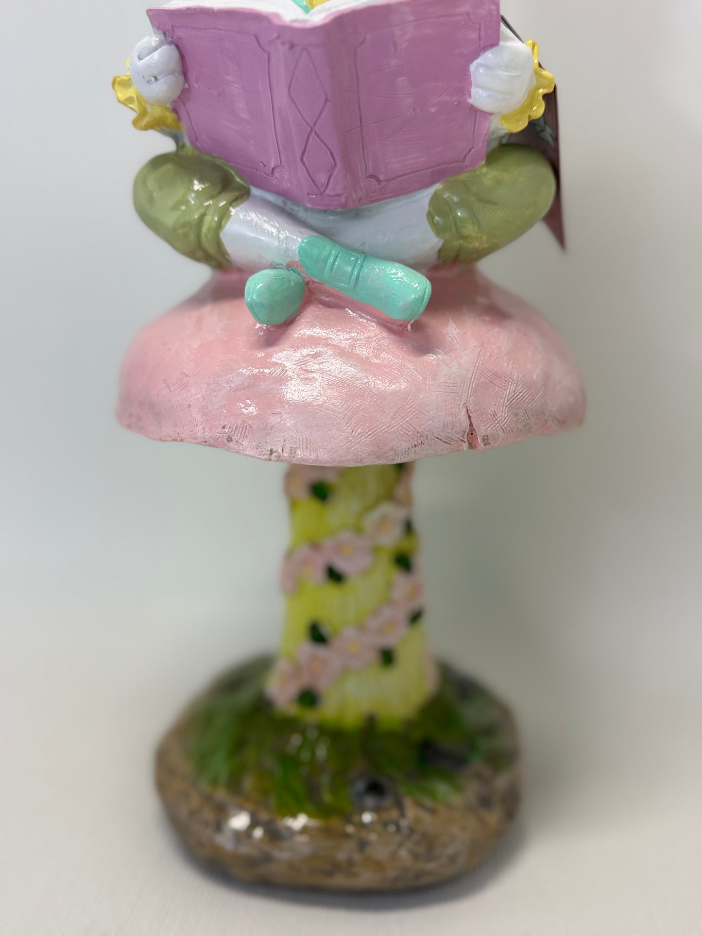 Tophat & Tail Pastel Easter Mad Hatter Bunny Sitting on Mushroom