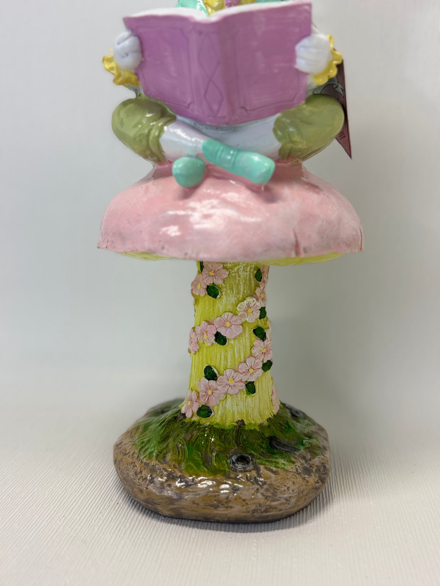 Tophat & Tail Pastel Easter Mad Hatter Bunny Sitting on Mushroom