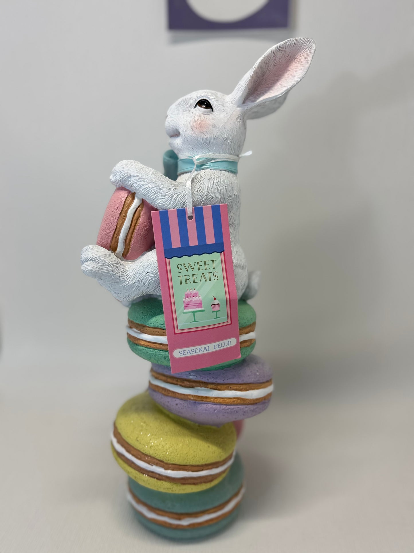 Sweet Treats 15" Bunny Atop Macarons