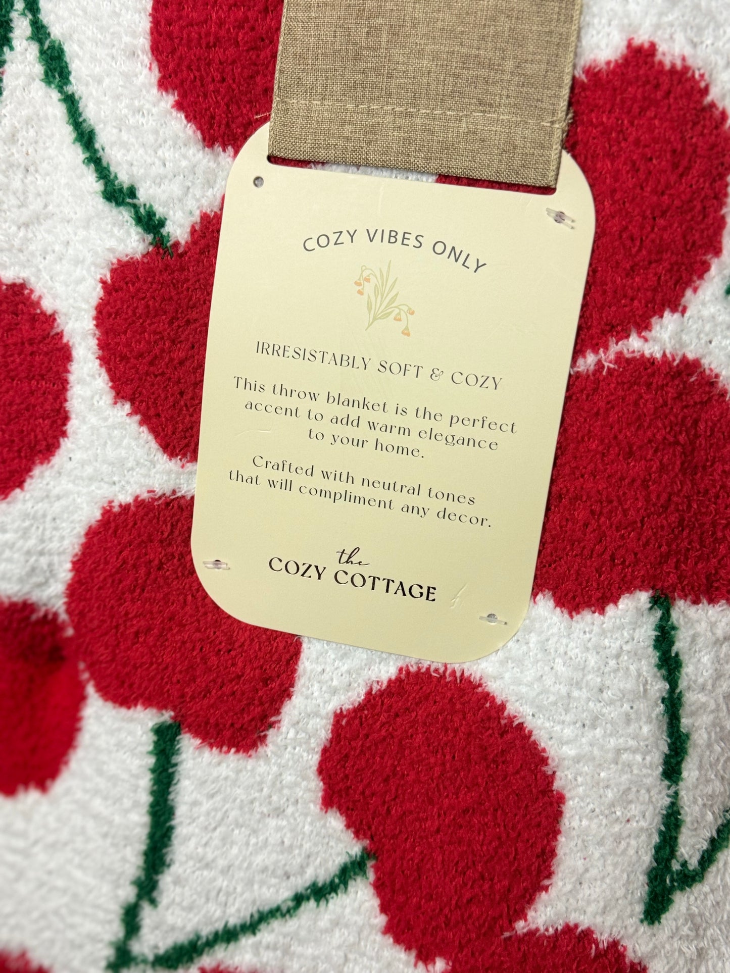 The Cozy Cottage Cherry Throw Blanket